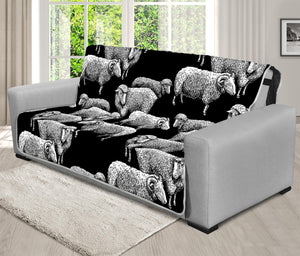 Black And White Sheep Pattern Print Futon Protector