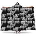 Black And White Sheep Pattern Print Hooded Blanket