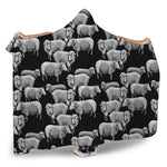 Black And White Sheep Pattern Print Hooded Blanket