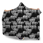 Black And White Sheep Pattern Print Hooded Blanket