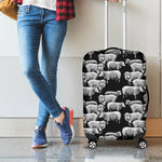 Black And White Sheep Pattern Print Luggage Cover