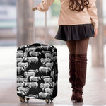 Black And White Sheep Pattern Print Luggage Cover