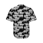 Black And White Sheep Pattern Print Men's Baseball Jersey