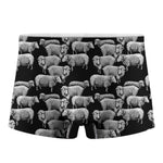 Black And White Sheep Pattern Print Men's Boxer Briefs
