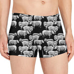 Black And White Sheep Pattern Print Men's Boxer Briefs