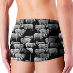 Black And White Sheep Pattern Print Men's Boxer Briefs