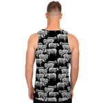 Black And White Sheep Pattern Print Men's Tank Top