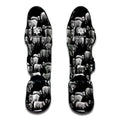 Black And White Sheep Pattern Print Muay Thai Shin Guards