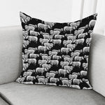 Black And White Sheep Pattern Print Pillow Cover