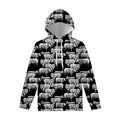 Black And White Sheep Pattern Print Pullover Hoodie
