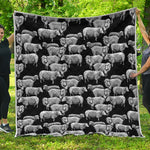 Black And White Sheep Pattern Print Quilt