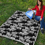 Black And White Sheep Pattern Print Quilt