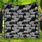 Black And White Sheep Pattern Print Quilt