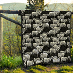 Black And White Sheep Pattern Print Quilt