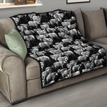 Black And White Sheep Pattern Print Quilt