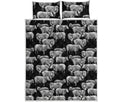 Black And White Sheep Pattern Print Quilt Bed Set