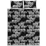 Black And White Sheep Pattern Print Quilt Bed Set