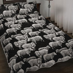 Black And White Sheep Pattern Print Quilt Bed Set