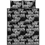 Black And White Sheep Pattern Print Quilt Bed Set