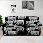 Black And White Sheep Pattern Print Sofa Cover