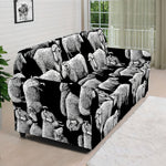Black And White Sheep Pattern Print Sofa Cover
