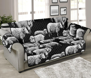 Black And White Sheep Pattern Print Sofa Protector