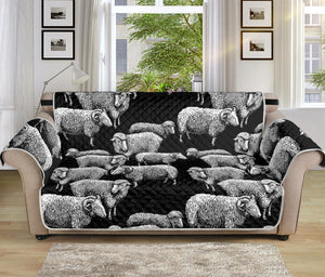 Black And White Sheep Pattern Print Sofa Protector