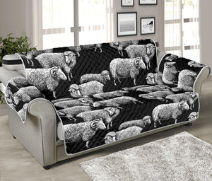 Black And White Sheep Pattern Print Sofa Protector