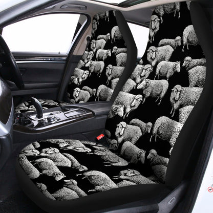 Black And White Sheep Pattern Print Universal Fit Car Seat Covers