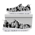 Black And White Sheep Pattern Print White Running Shoes