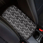 Black And White Skeleton Pattern Print Car Center Console Cover