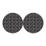 Black And White Skeleton Pattern Print Car Coasters