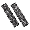 Black And White Skeleton Pattern Print Car Seat Belt Covers