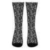 Black And White Skeleton Pattern Print Crew Socks