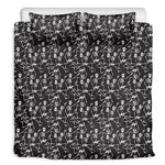 Black And White Skeleton Pattern Print Duvet Cover Bedding Set