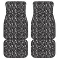 Black And White Skeleton Pattern Print Front and Back Car Floor Mats