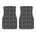 Black And White Skeleton Pattern Print Front Car Floor Mats