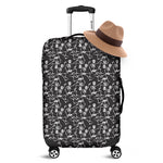 Black And White Skeleton Pattern Print Luggage Cover