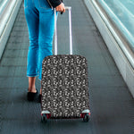 Black And White Skeleton Pattern Print Luggage Cover