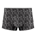 Black And White Skeleton Pattern Print Men's Boxer Briefs