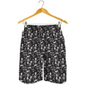 Black And White Skeleton Pattern Print Men's Shorts