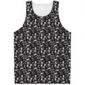 Black And White Skeleton Pattern Print Men's Tank Top