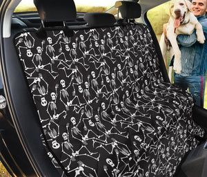 Black And White Skeleton Pattern Print Pet Car Back Seat Cover