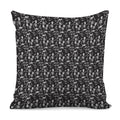 Black And White Skeleton Pattern Print Pillow Cover