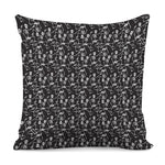 Black And White Skeleton Pattern Print Pillow Cover