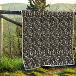 Black And White Skeleton Pattern Print Quilt