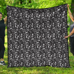 Black And White Skeleton Pattern Print Quilt