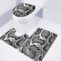 Black And White Snakeskin Print 3 Piece Bath Mat Set