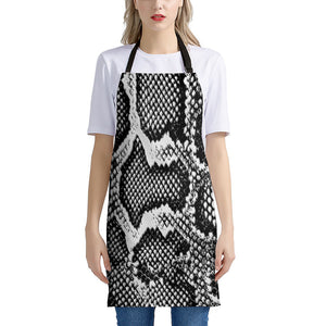 Black And White Snakeskin Print Apron