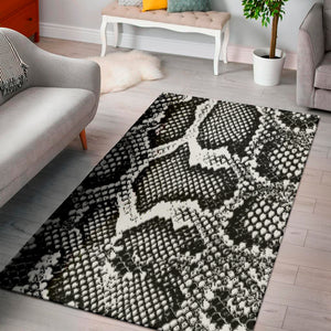 Black And White Snakeskin Print Area Rug